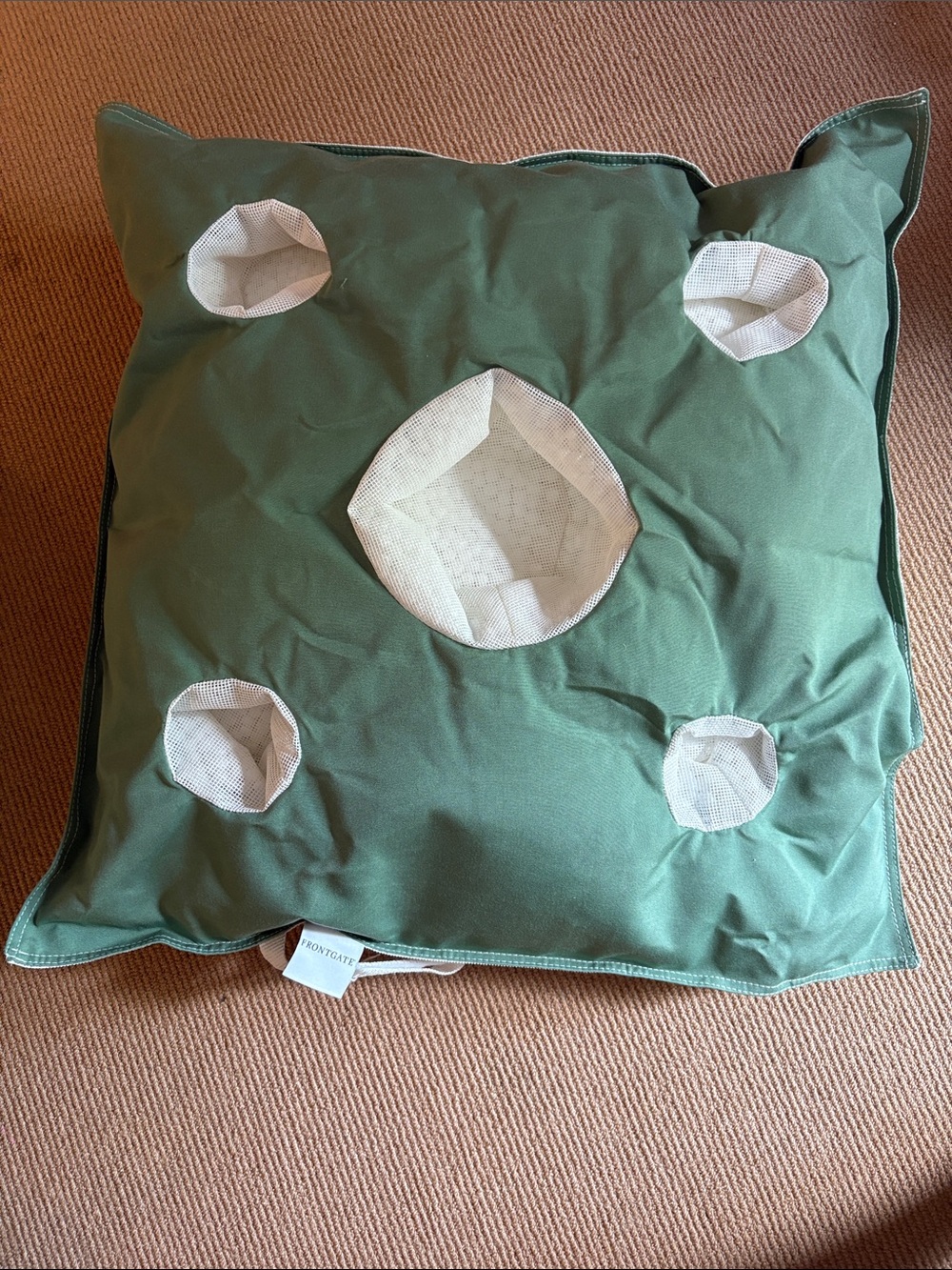 FRONTGATE floating drink holder .  Sage green